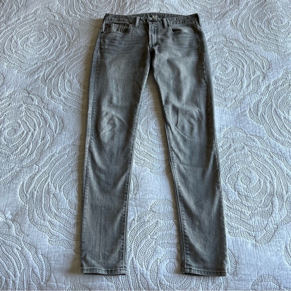 RRL - Ralph Lauren - Stretch High Skinny Jeans - Distressed Grey Wash - Picture 3 of 13